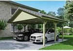 SKAN HOLZ Doppelcarport 'Wallgau' mit Dachlattung 620 x 500 cm natur