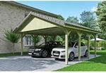 SKAN HOLZ Doppelcarport 'Wallgau' mit Dachlattung 620 x 600 cm natur