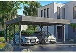 SKAN HOLZ Doppelcarport 'Friesland' mit EPDM-Dachfolie 557 x 555 cm schiefergrau