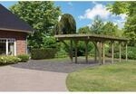 Karibu Einzelcarport 'Classic 3' 318 x 860 cm Kiefer KDI PVC-Dach, mit zwei
