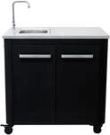 Cozze Au&szlig;enk&uuml;che-Modul mit Edelstahlsp&uuml;le und Wasserhahn 90 x 90 x 60 cm