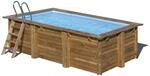 GRE Massivholzpool-Set 'Sunbay' 270 x 420 x 117 cm mit Sandfilter und