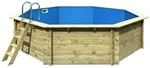 Karibu Massivholzpool-Set 'Modell 3 A' &Oslash; 495 x 124 cm mit Edelstahlleiter und