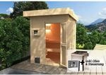 Weka Saunahaus 'Naantali' natur mit 9 kW BioS-Ofenset, externe Steuerung 186,6 x