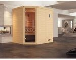 Weka Massivholz-Elementsauna 'Kemi Eck' 196 x 146 x 200 cm mit Glast&uuml;r