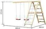 Akubi Doppelschaukellanbau 308 cm naturbelassen