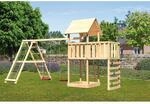 Karibu Kinderspielturm 'Lotti' naturbelassene nordische Fichte 107 x 291 x 107 cm