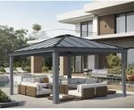 Palram-Canopia Pavillon 'Dallas' anthrazit 422 x 483 cm Polycarbonat grau