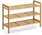 Zeller Schuhregal mit 3 Ablagen Bambus naturfarben 70 x 50 x 26 cm