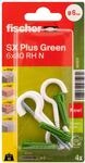 Fischer Spreizd&uuml;bel-Set 'SX Plus Green' &Oslash; 6 x 30 mm RH mit Rundhaken, 8-teilig
