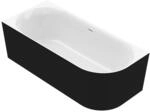 Ottofond Badewanne 'Mince Corner' rechts schwarz/wei&szlig; 180 x 80 cm