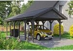 SKAN HOLZ Einzelcarport 'Wallgau' mit Dachlattung 430 x 900 cm schiefergrau