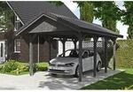SKAN HOLZ Einzelcarport 'Wallgau' mit Dachlattung 380 x 600 cm schiefergrau