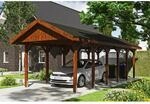 SKAN HOLZ Einzelcarport 'Wallgau' mit schwarzen Schindeln 380 x 900 cm nussbaum