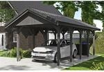 SKAN HOLZ Einzelcarport 'Wallgau' mit Dachlattung 380 x 750 cm schiefergrau