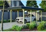 SKAN HOLZ Einzelcarport 'Spreewald' 345 x 589 cm schwarze Blende KDI impr&auml;gniert