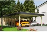 SKAN HOLZ Doppelcarport 'Spreewald' 585 x 893 cm schwarze Blende KDI impr&auml;gniert