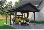 SKAN HOLZ Einzelcarport 'Wallgau' mit Dachlattung 430 x 500 cm schiefergrau