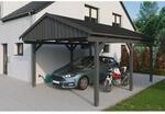 SKAN HOLZ Einzelcarport 'Fichtelberg' 423 x 566 cm schiefergrau mit schwarzen