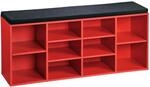 Kesper Schuhschrank rot mit Sitzkissen 103,5 x 48 x 29,5 cm