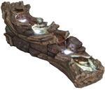 Ubbink Bachlauf 'Arbia' in Holzoptik mit LED-Beleuchtung 150 x 46 x 48 cm