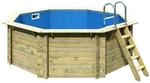 Karibu Massivholzpool-Set 'Modell 1 A' 400 x 400 x 124 cm mit Edelstahlleiter und
