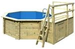 Karibu Massivholzpool-Set 'Modell 1 C' 400 x 400 x 124 cm mit Sonnendeck und