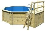 Karibu Massivholzpool-Set 'Modell 1 B' 400 x 400 x 124 cm mit Sonnendeck und