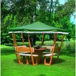 Promadino Pavillon 'Rosenheim' Holz gr&uuml;n 304 x 213 x 304 cm