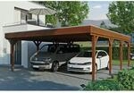 SKAN HOLZ Doppelcarport 'Grunewald' 622 x 796 cm nussbaumfarben mit EPDM-dach