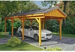 SKAN HOLZ Einzelcarport 'Fichtelberg' 317 x 808 cm eichefarben mit Dachlattung