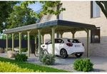 SKAN HOLZ Einzelcarport 'Spreewald' 396 x 893 cm schwarze Blende KDI impr&auml;gniert