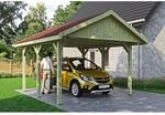 SKAN HOLZ Einzelcarport 'Wallgau' mit roten Schindeln 430 x 500 cm natur