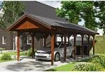 SKAN HOLZ Einzelcarport 'Wallgau' mit Dachlattung 380 x 900 cm nussbaum