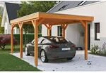 SKAN HOLZ Einzelcarport 'Grunewald' 321 x 554 cm eichefarben mit Aluminiumdach