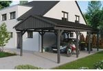 SKAN HOLZ Einzelcarport 'Fichtelberg' 423 x 808 cm schiefergrau mit schwarzen