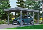 SKAN HOLZ Einzelcarport 'Friesland' mit EPDM-Dachfolie 314 x 555 cm schiefergrau