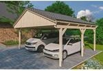 SKAN HOLZ Doppelcarport 'Fichtelberg' 618 x 566 cm naturfarben mit Dachlattung