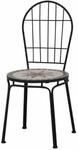 Gartenstuhl 'Stella' stapelbar Stahl schwarz/braun/beige 43 x 93,5 x 49 cm