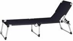 Sonnenliege 'Alu-XXL' klappbar schwarz 69 x 38 x 201 cm