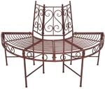 Garden Pleasure Baumbank 'Narvi' 2-Sitzer Stahl schwarz, braun 63 x 80 x 122 cm