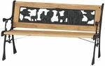Gartenbank f&uuml;r Kinder 'Zoo-Park' 2-Sitzer Metall/Holz hellbraun 84 x 52,5 x 41 cm