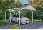 SKAN HOLZ Carport 'Fichtelberg' wei&szlig; mit Dachlattung 317 x 566 cm