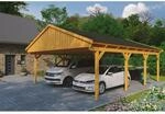 SKAN HOLZ Doppelcarport 'Fichtelberg' 618 x 808 cm eichefarben mit schwarzen