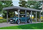 SKAN HOLZ Einzelcarport 'Friesland' mit Aluminiumdach 314 x 708 cm schiefergrau