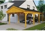 SKAN HOLZ Einzelcarport 'Fichtelberg' 423 x 808 cm eichefarben mit schwarzen