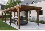 SKAN HOLZ Einzelcarport 'Grunewald' 321 x 796 cm nussbaumfarben mit EPDM-dach