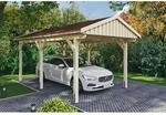 SKAN HOLZ Einzelcarport 'Fichtelberg' 317 x 566 cm naturfarben mit roten...