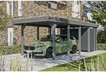 SKAN HOLZ Einzelcarport 'Friesland Hybrid Set 12' Fichtenholz schiefergrau 314 x 708