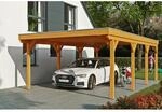 SKAN HOLZ Einzelcarport 'Grunewald' 427 x 796 cm eichefarben mit Aluminiumdach